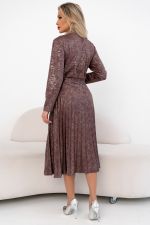 Платье с юбкой-плиссе (коралловый)-52р-р Р11-2009/3 Nikol