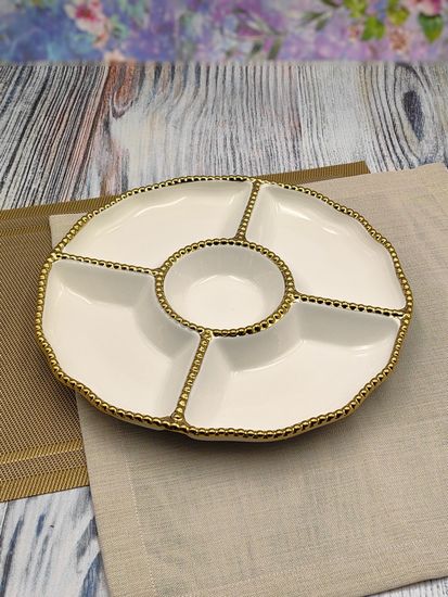 Менажница круглая 5 отделений 29 см. Бусины