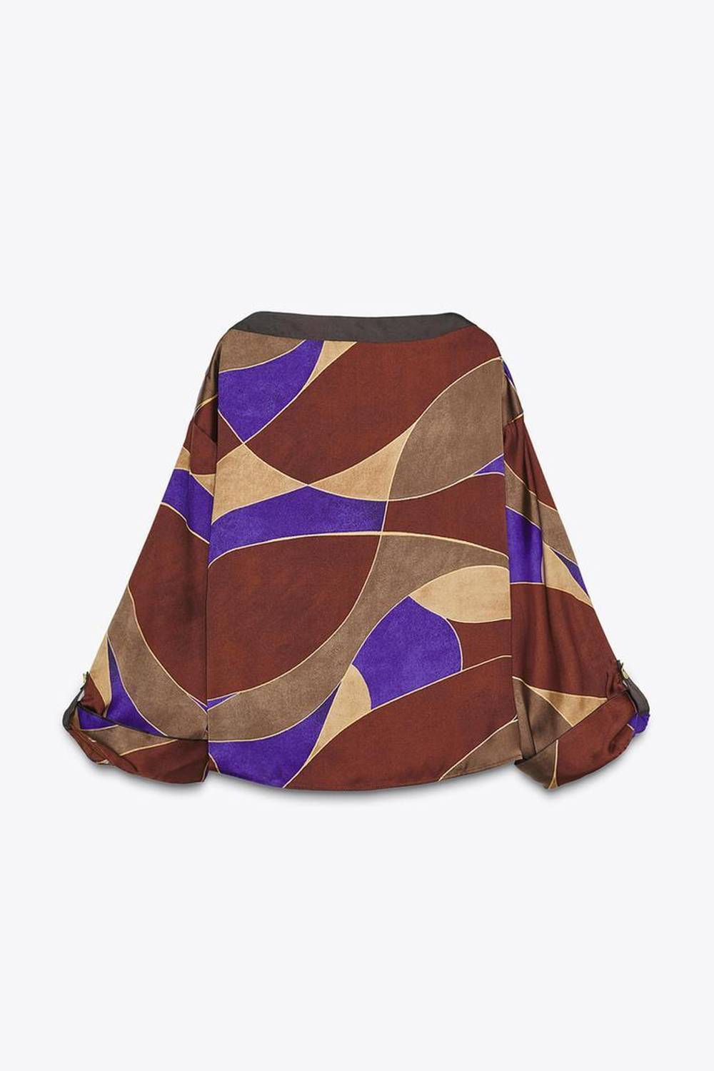 ZARA РУБАШКА ИЗ АТЛАСНОЙ ТКАНИ С ПРИНТОМ, РАЗНОЦВЕТНЫЙ