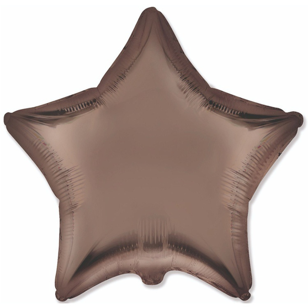 Фольгированная фигура, звезда, 18"/46СМ Сатин Brown