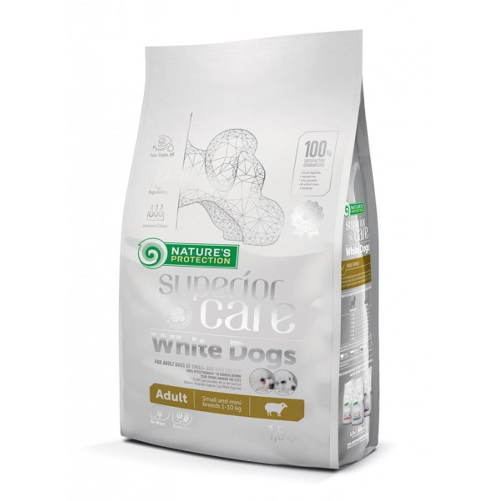 Nature's Protection Superior Care White Dogs Lamb Adult Small and Mini Breeds, 1,5 кг.