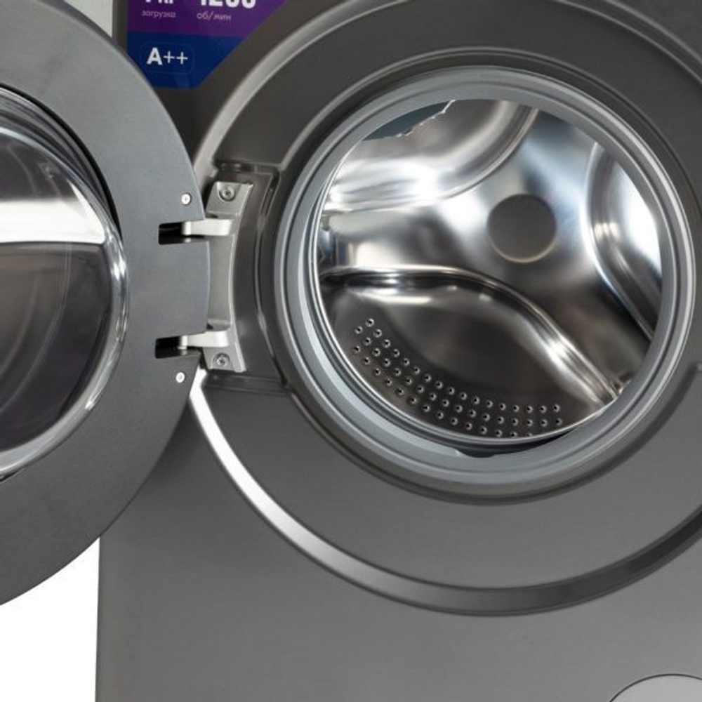 Стиральная машина Centek CT-1973 (серая) 7кг, 1200 об, 10 программ, A++, LED-Дисплей, автоматическая балансировка белья, обработка паром, гипоаллергенная стирка