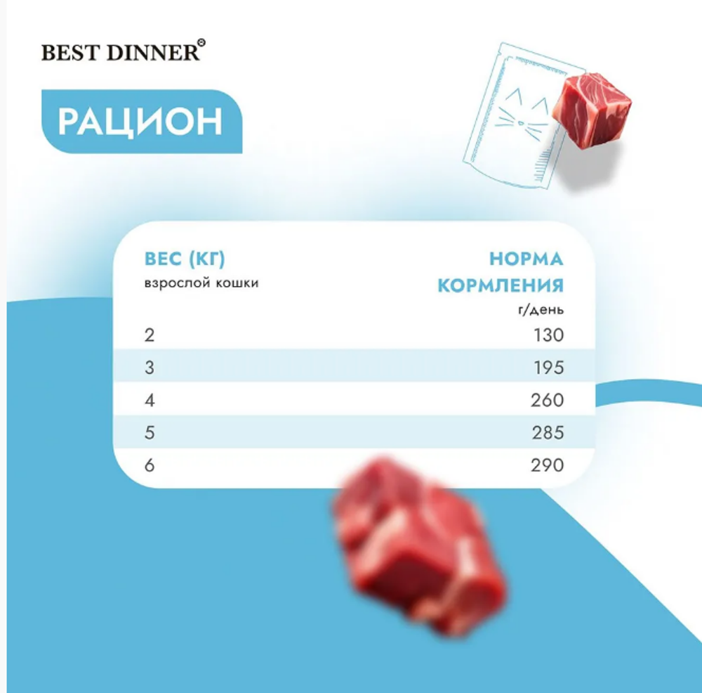 Влажный корм суфле для кошек Best Dinner Мясные деликатесы Sterilised 0,085кг с телятиной . В комплекте 24 шт