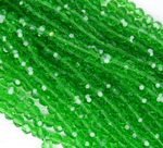 БШ021НН6 Хрустальные бусины "32 грани", цвет: зеленый прозрачный, 6 мм, кол-во: 39-40 шт.