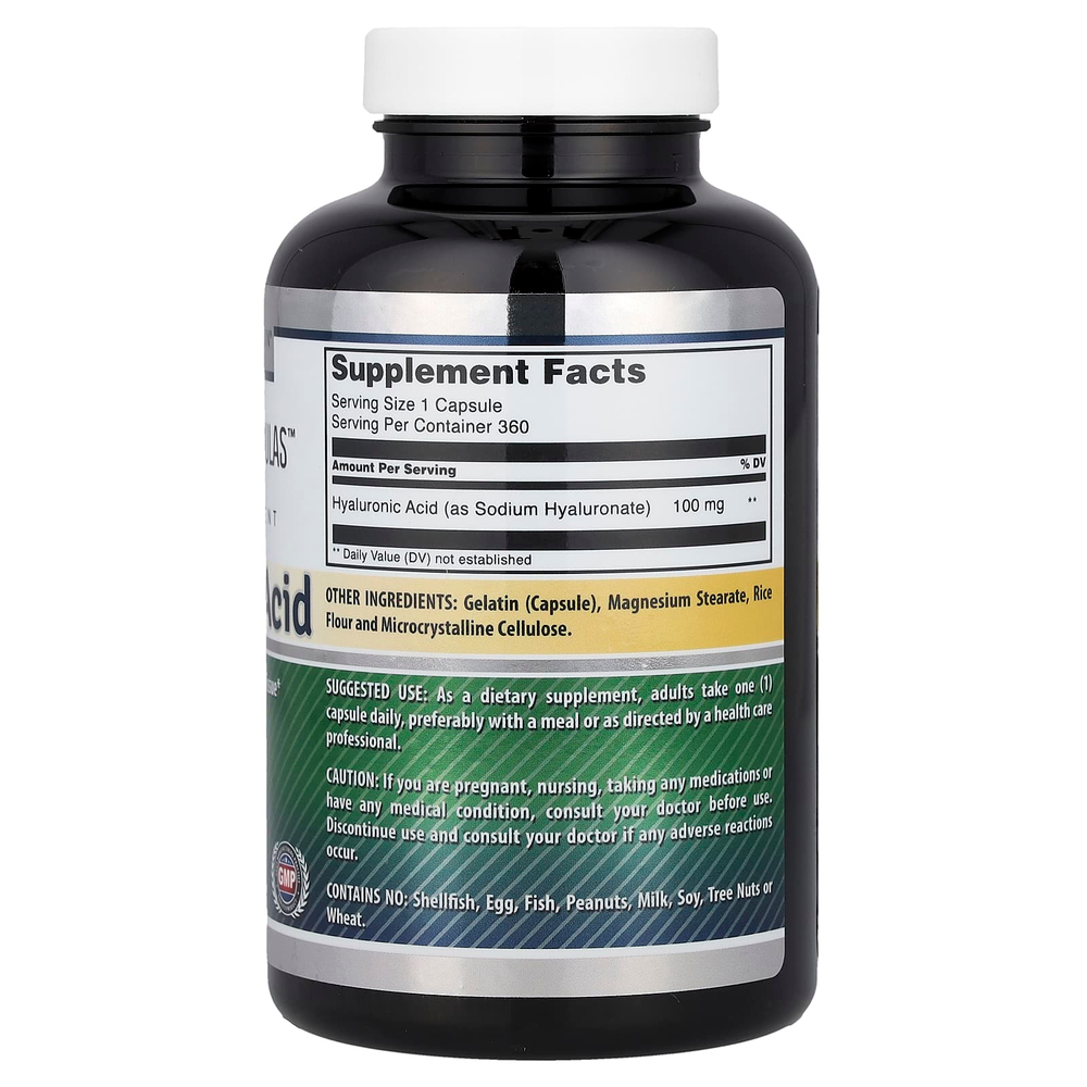 Amazing Nutrition, гиалуроновая кислота, 100 мг, 360 капсул