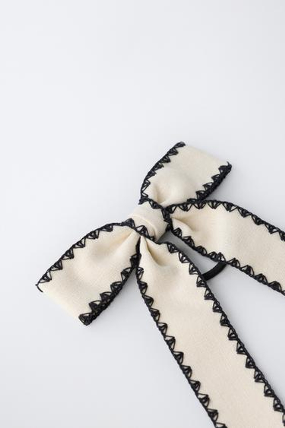 ZARA РЕЗИНКА ДЛЯ ВОЛОС С КОНТРАСТНЫМ БАНТОМ, ЭКРЮ