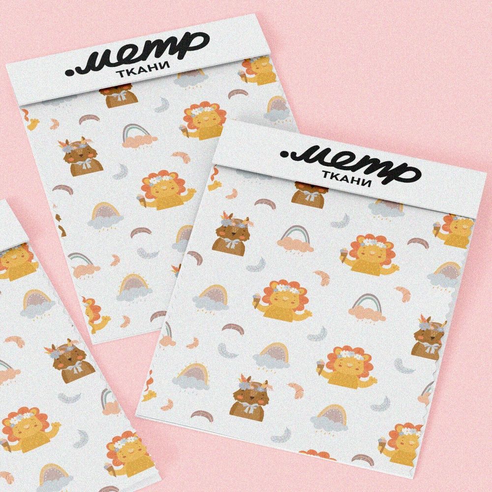 Ткань флис зверята в облаках