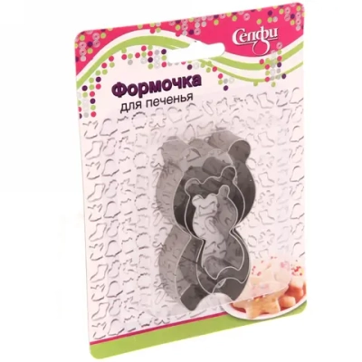 Форма для выпечки печенья 3шт «Панда»