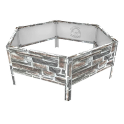 Клумба многоугольная оцинкованная с ножками 1 ярус Камень песчаник