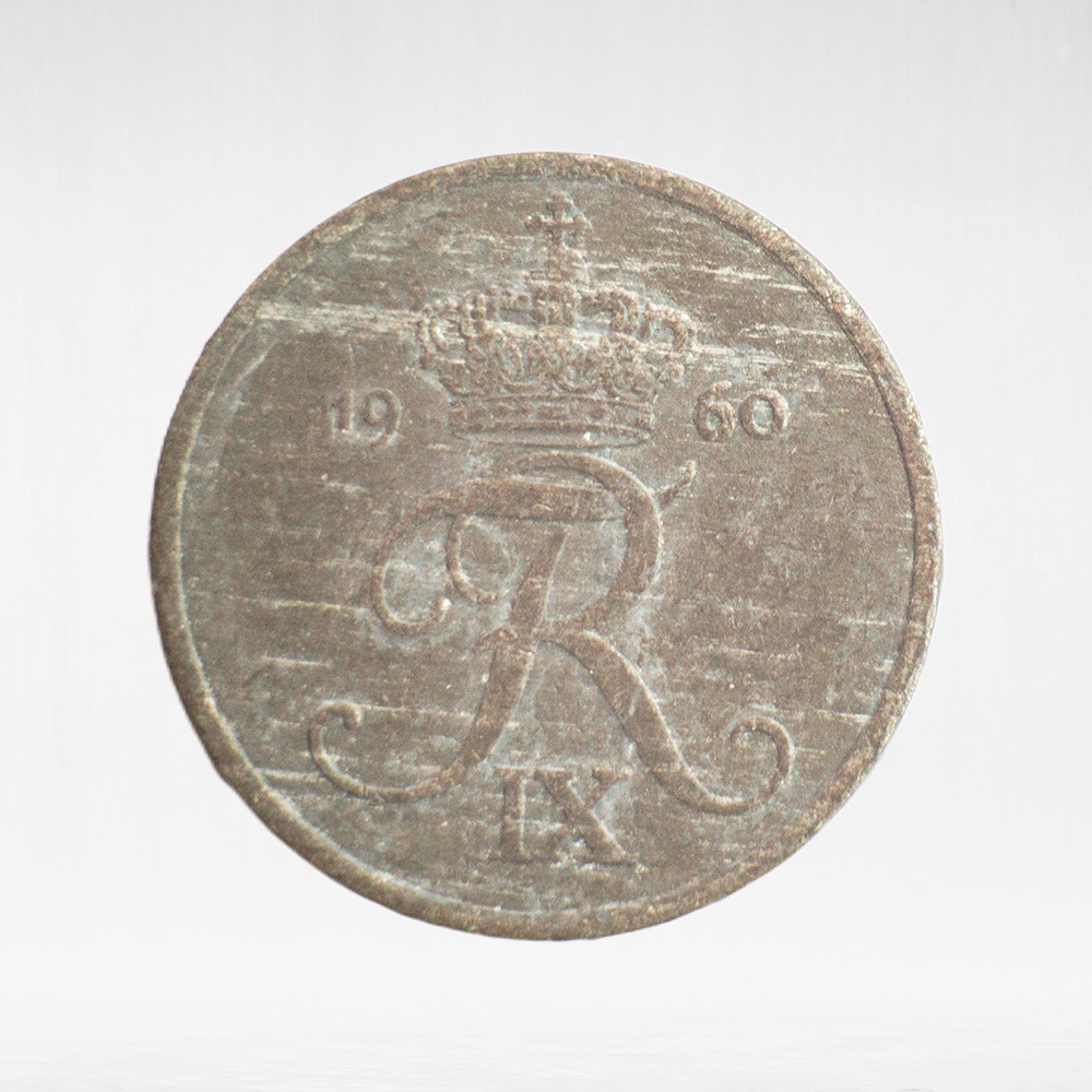 Denmark, 1 Øre - Frederik IX, 1960, F