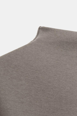 ZARA КОРОТКОЕ ПЛАТЬЕ С ВОРОТНИКОМ-СТОЙКОЙ, СЕРОВАТО-КОРИЧНЕВЫЙ