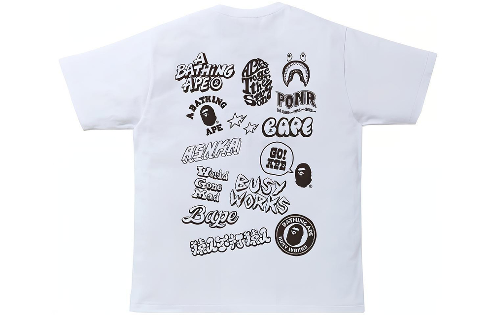 Футболка A BATHING APE BAPE Bicolor Bape Graffiti Tee T, 1H30-110-071