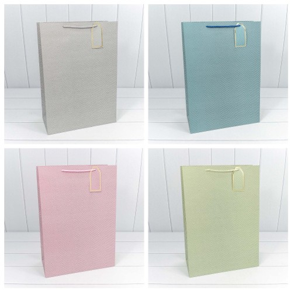 Пакет подарочный 31х42х12см "Зигзаги" с тиснением (Микс)