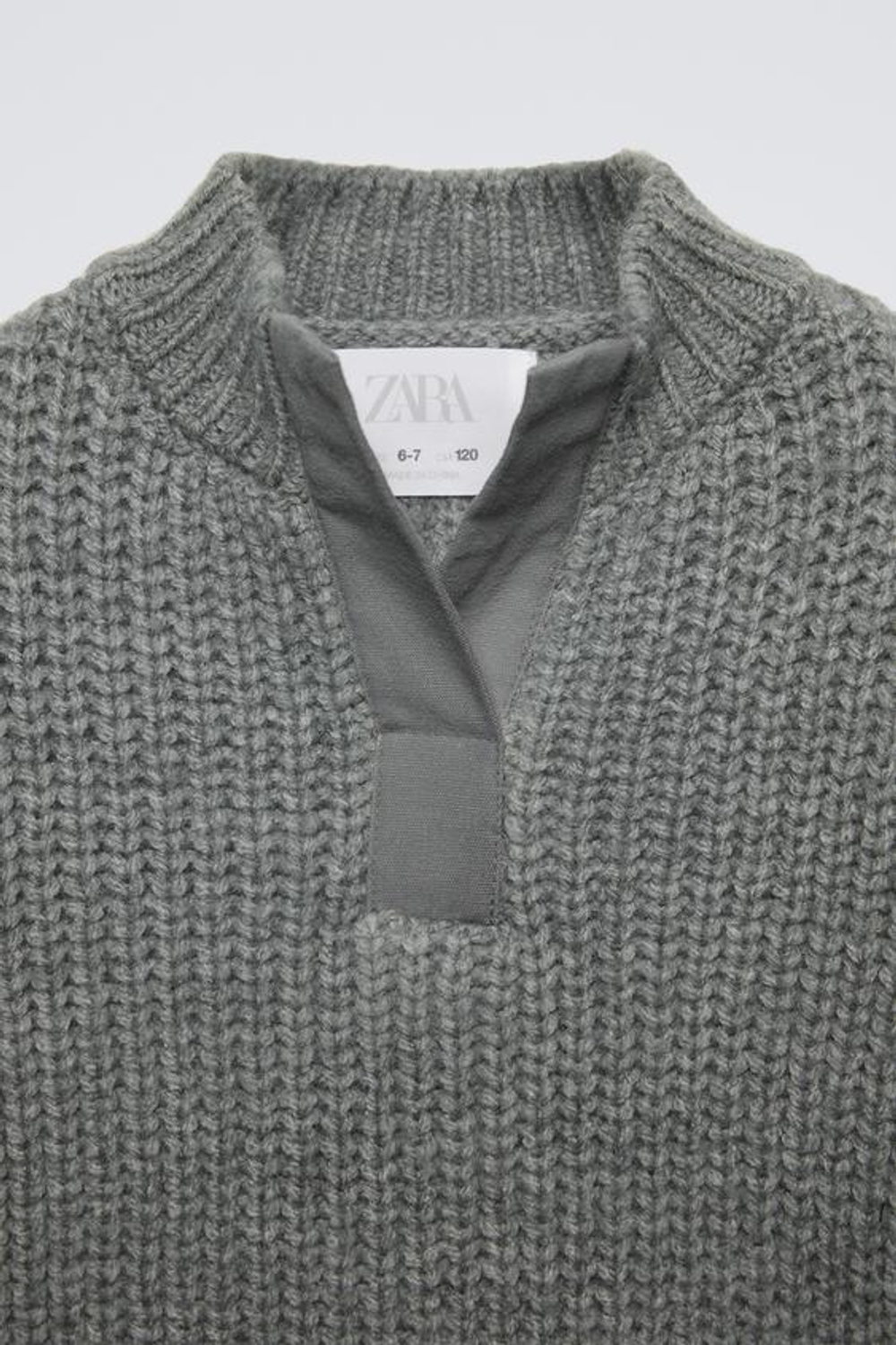 ZARA ТРИКОТАЖНЫЙ СВИТЕР, СЕРЫЙ / СИНИЙ