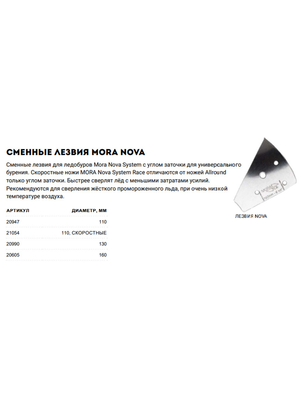 Ножи запасные для ледобура MORA ICE Nova 130 мм (ICE-SB0036)