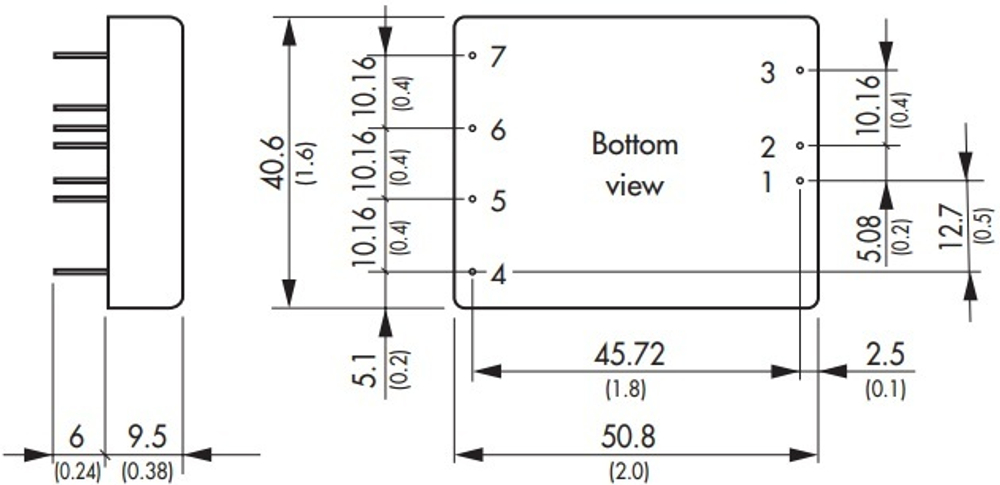 Преобразователь DC-DC модульный TRACO POWER TEN 25-2422