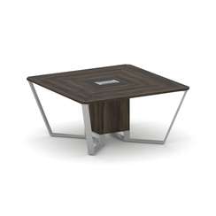 Steel Meet Стол переговорный квадратный KMK-PR.B.SP-08 Дуб Мали/Графит Глянец/Металл Серый 1600*1600