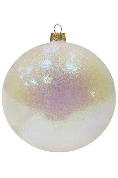 Шар пластиковый Искристый, 115 мм., 1 шт., белый, ПромЕлка (ШИПЛ-115White)