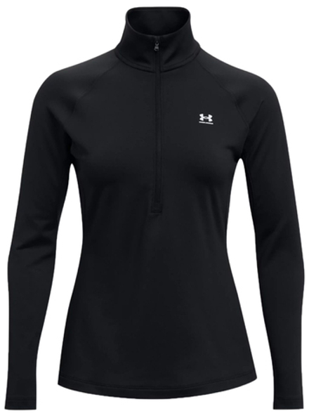 Женская теннисная куртка Under Armour Women's ColdGear Authentics 1/4 Zip - black/white