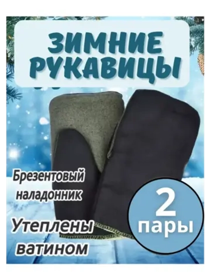Рукавицы рабочие зимние брезентовым наладонником *2пары
