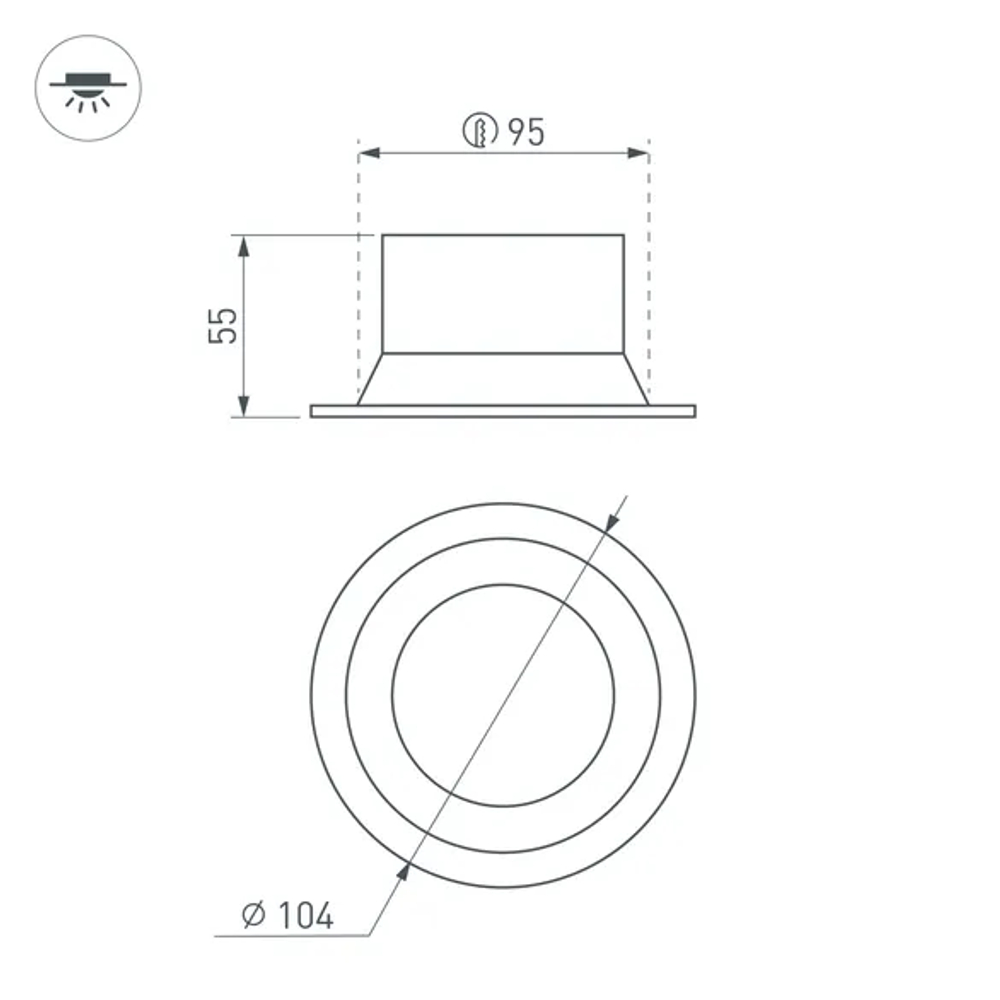 Светильник MS-BREEZE-BUILT-R104-12W Warm2700 (BK, 85 deg, 230V) (Arlight, IP20 Металл, 5 лет) 054716
