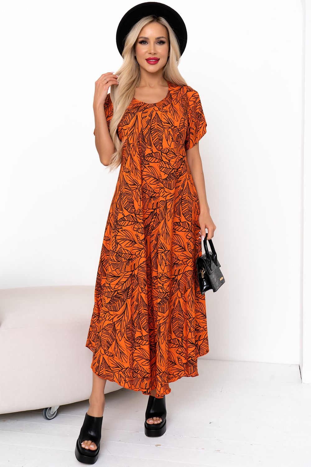 Платье Магия лета (оранжевый)-54р-р Р11-867/28 Nikol