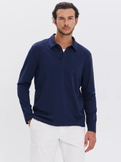 Повседневный базовый лонгслив поло