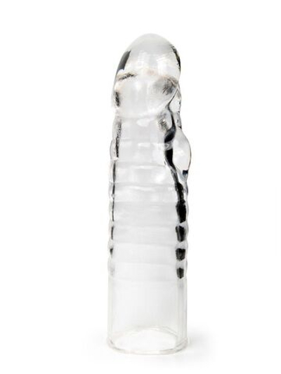 Прозрачная закрытая насадка на член - 15 см. (Цвет: прозрачный)