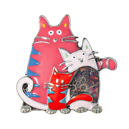 Брошь Shadore Котики XZ2051.7 R/S