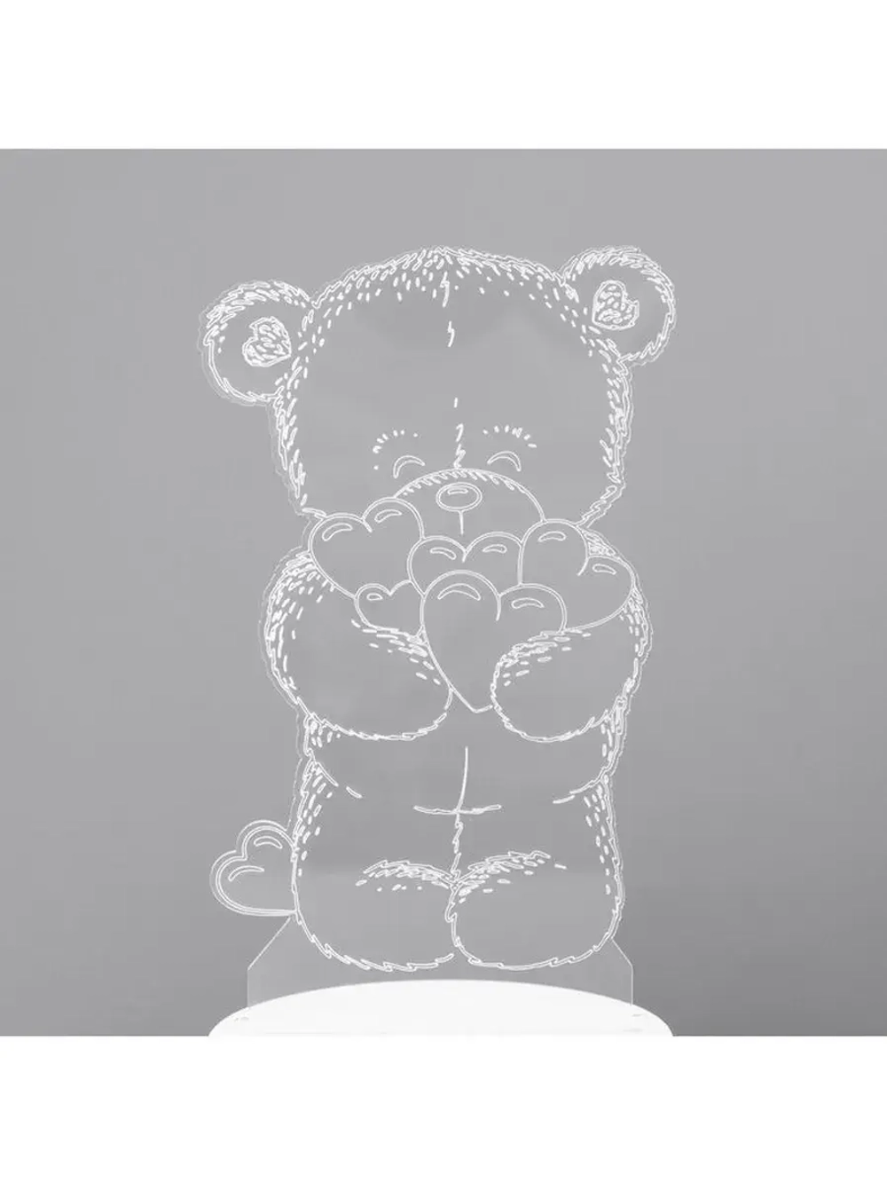 Светильник 3D ночник RISALUX «Мишутка», LED RGB, от сети, 9.