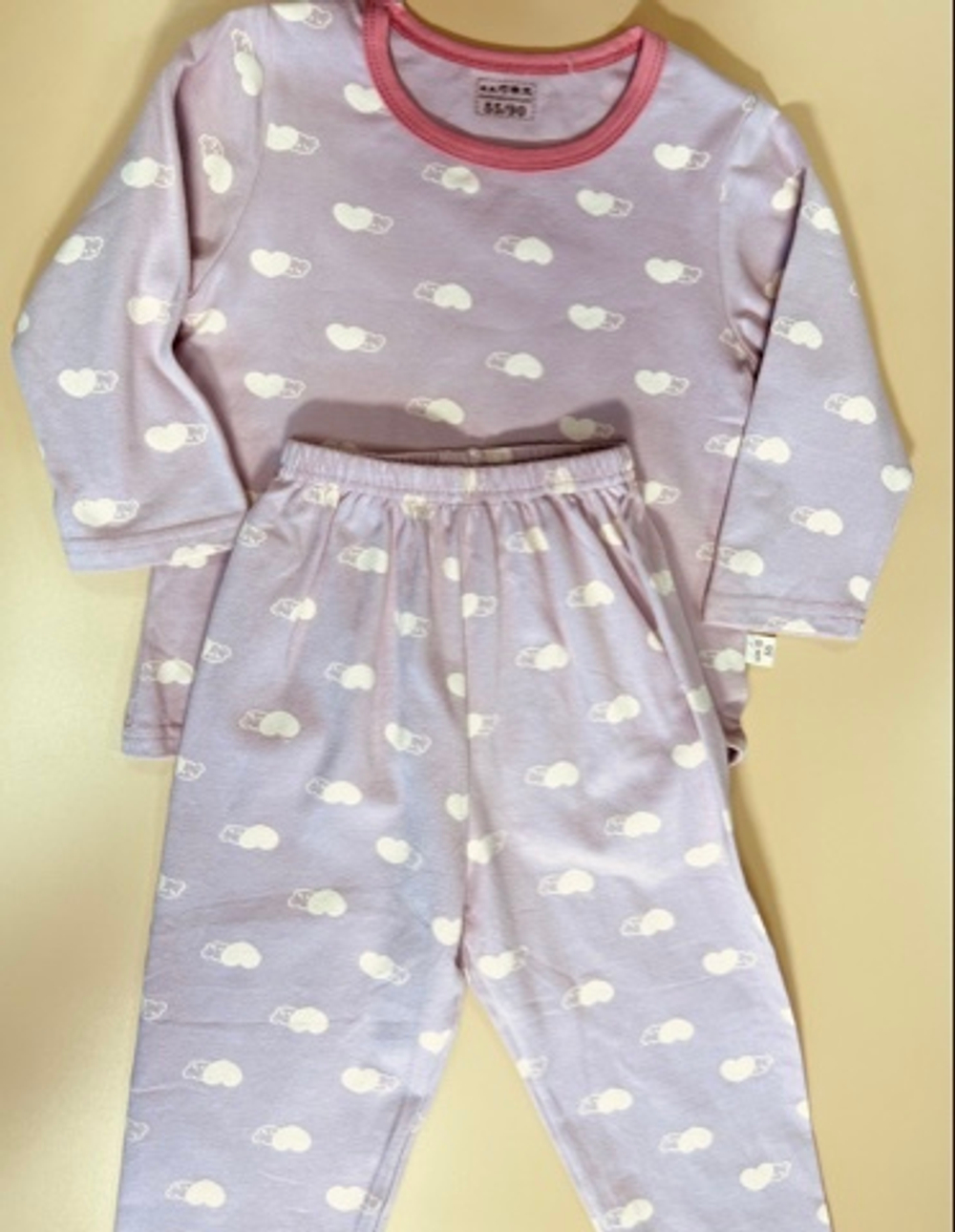 Пижама для девочки розовая из хлопка-бамбука