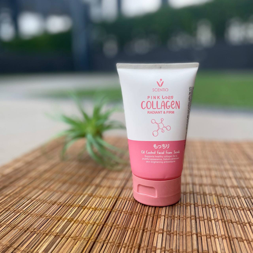 Пенка для лица с морским коллагеном Pink Collagen Radiant & Firm Oil Control Facial Foam Scentio