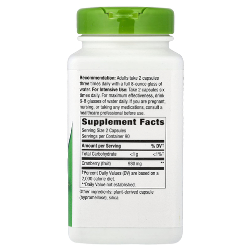 Nature's Way, плоды клюквы, 180 веганских капсул (465 мг в 1 капсуле)