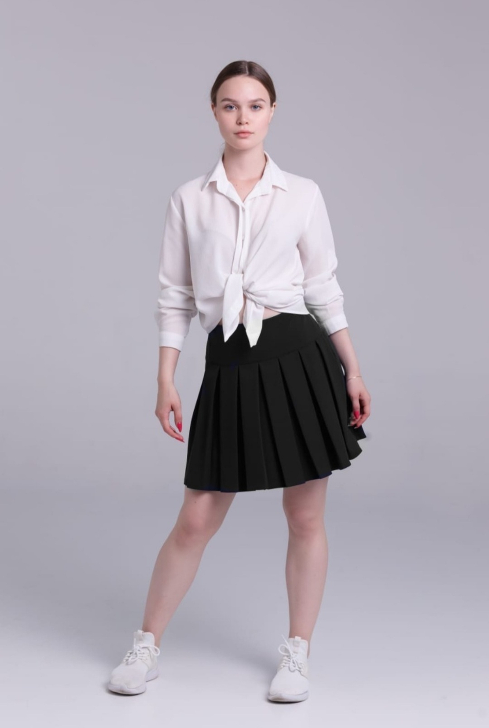 Юбка школьная для девочки девочковая женская складка гофре плиссе плиссированная в складку синяя 44 S M