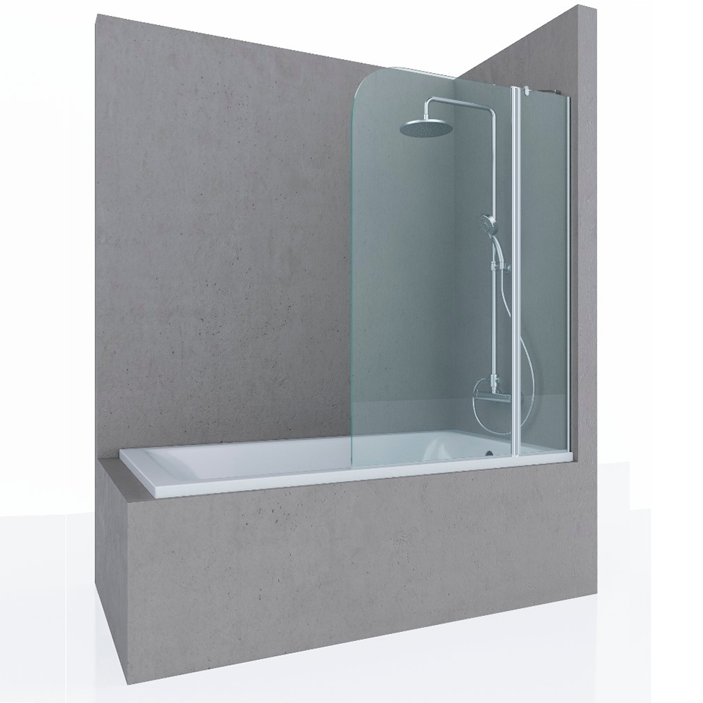 Шторка на ванну GETA, 100x140, профиль хром, стекло прозрачное, ST-GETA10-NTRCR