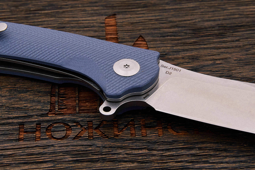 Нож складной CJRB Talla, клинок 90мм, сталь D2, рукоять G10 серо-синий