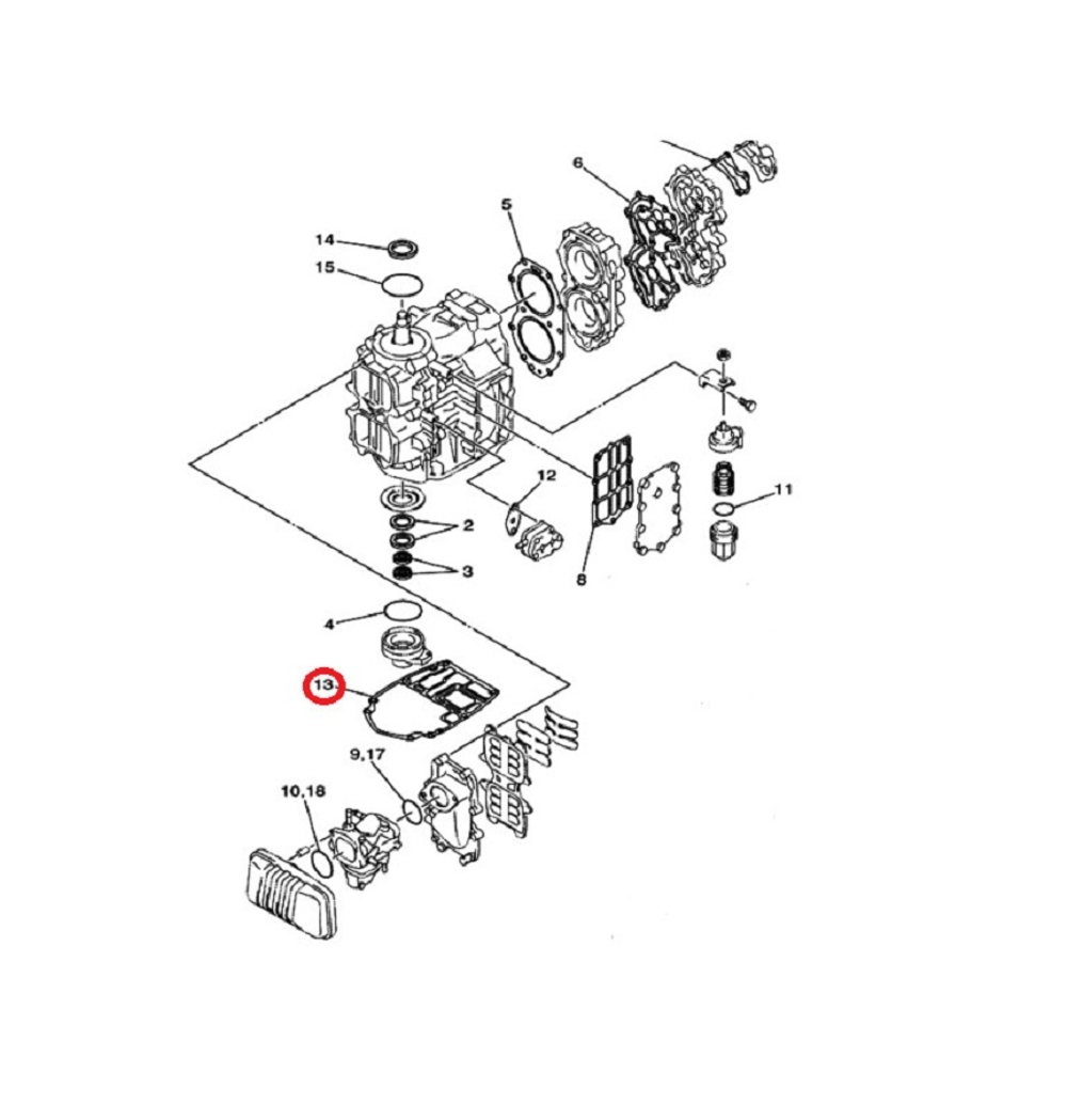 Прокладка Kacawa под мотор 40X, E40X