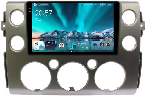 Магнитола для Toyota FJ Cruiser 2005-2022 (рамка серая) - Teyes CC4 монитор 9.2" 2K QLED на Android 14, Быстрейшая, Snapdragon 680, DSP, CarPlay, 4G SIM-слот