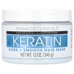 Advanced Clinicals, маска с кератином для гладкости волос, 340 г (12 унций)