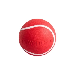 Playology squeaky chew ball хрустящий жевательный мяч для собак с пищалкой и с ароматом говядины, 6 см, красный
