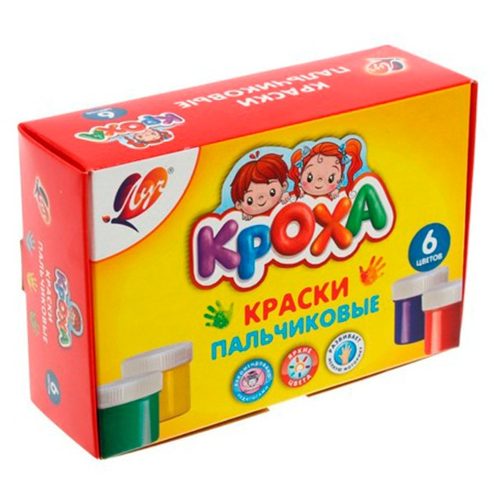 Краски пальчиковые 06цв по 40мл карт упак