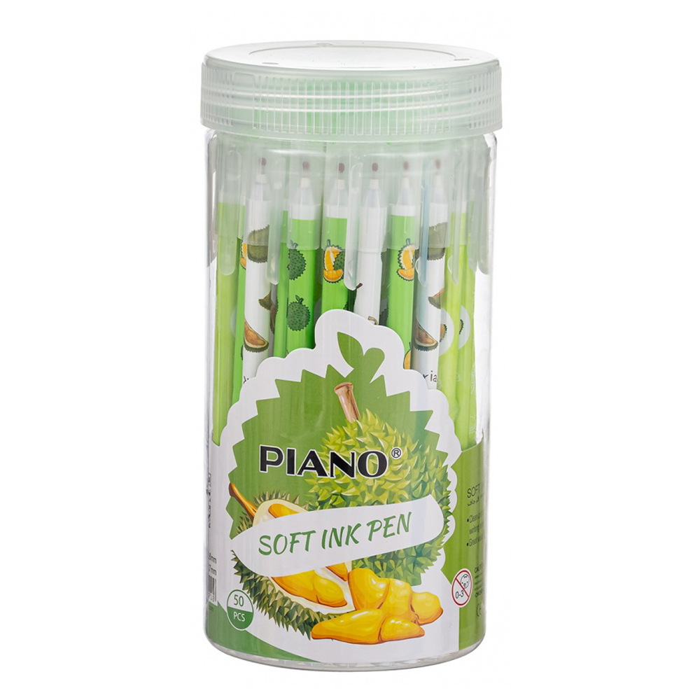 Ручка шариковая, масляная, Piano, синие чернила, серия "PIANO ДУРИАН", цветной корпус, 50 шт