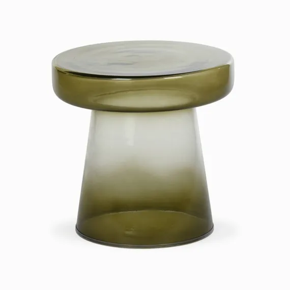 Кофейный стол Meliora Fade Ø37х40 см, прозрачное зеленое стекло