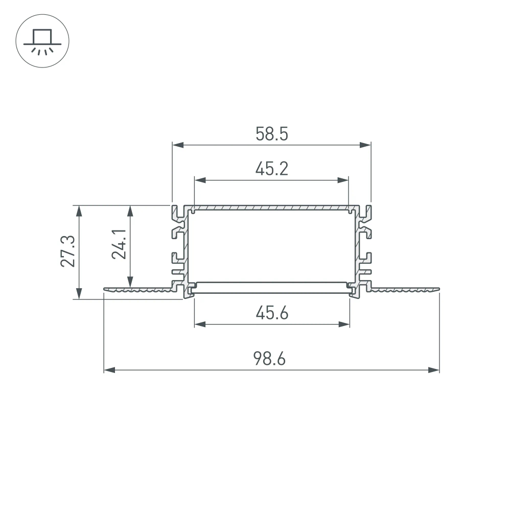 Профиль FANTOM-BENT-W49-TOP-2000 ANOD (Arlight, Алюминий) 046429