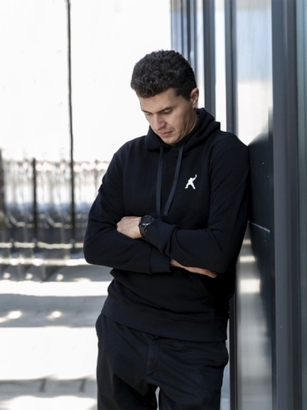 Худи мужское черное "хоккей"