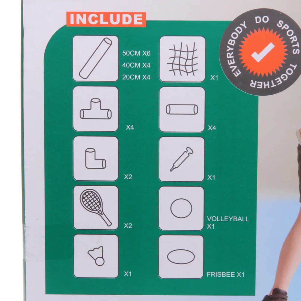 Набор игровой 3 в 1 ZG270-258: сетка с подставкой 160*90*45 см, 2 ракетки,волан,мяч,тарелка,насос