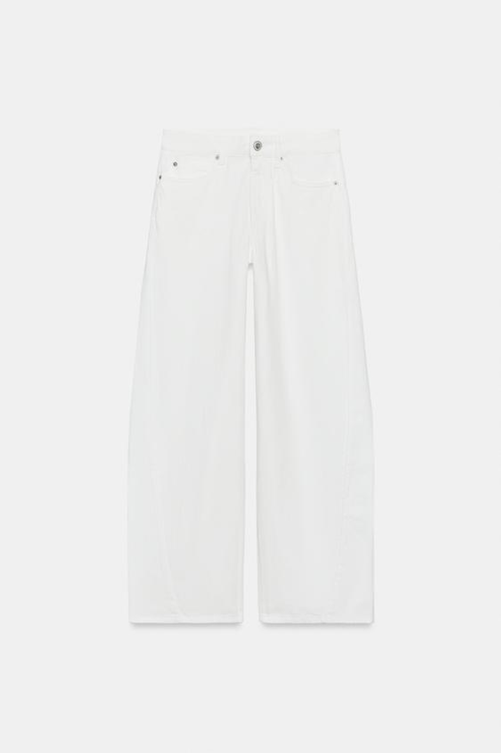 ZARA ДЖИНСЫ ZW COLLECTION LOOSE BARREL СО СРЕДНЕЙ ПОСАДКОЙ, БЕЛЫЙ