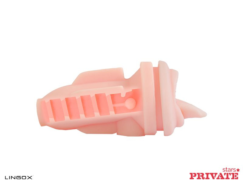 Мастурбатор-ротик Private Anny Aurora Mouth в тубе с хвостиком для массажа простаты (Цвет: телесный)