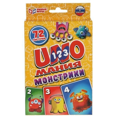 Уномания "Монстрики" карточки 72 шт. 4680107915191 (Умные игры)