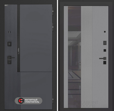 Входная дверь Лабиринт Лаб 2 Про - 32 Серый софт рельеф